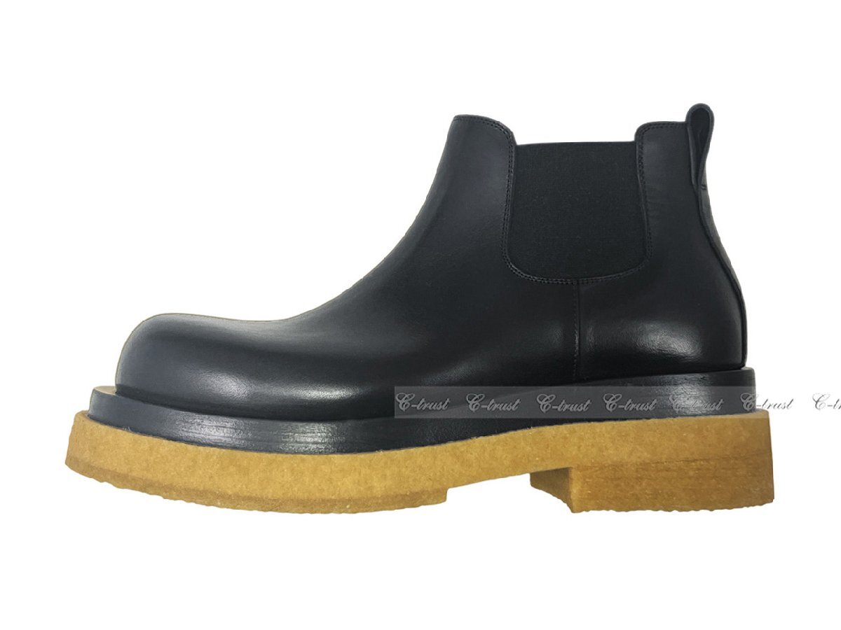 L466-41.. BOTTEGA VENETA ボッテガ ヴェネタ ハイカット ブーツ LUG BOOTS シューズ チェルシー イタリア制 ★ 1000 ブラック