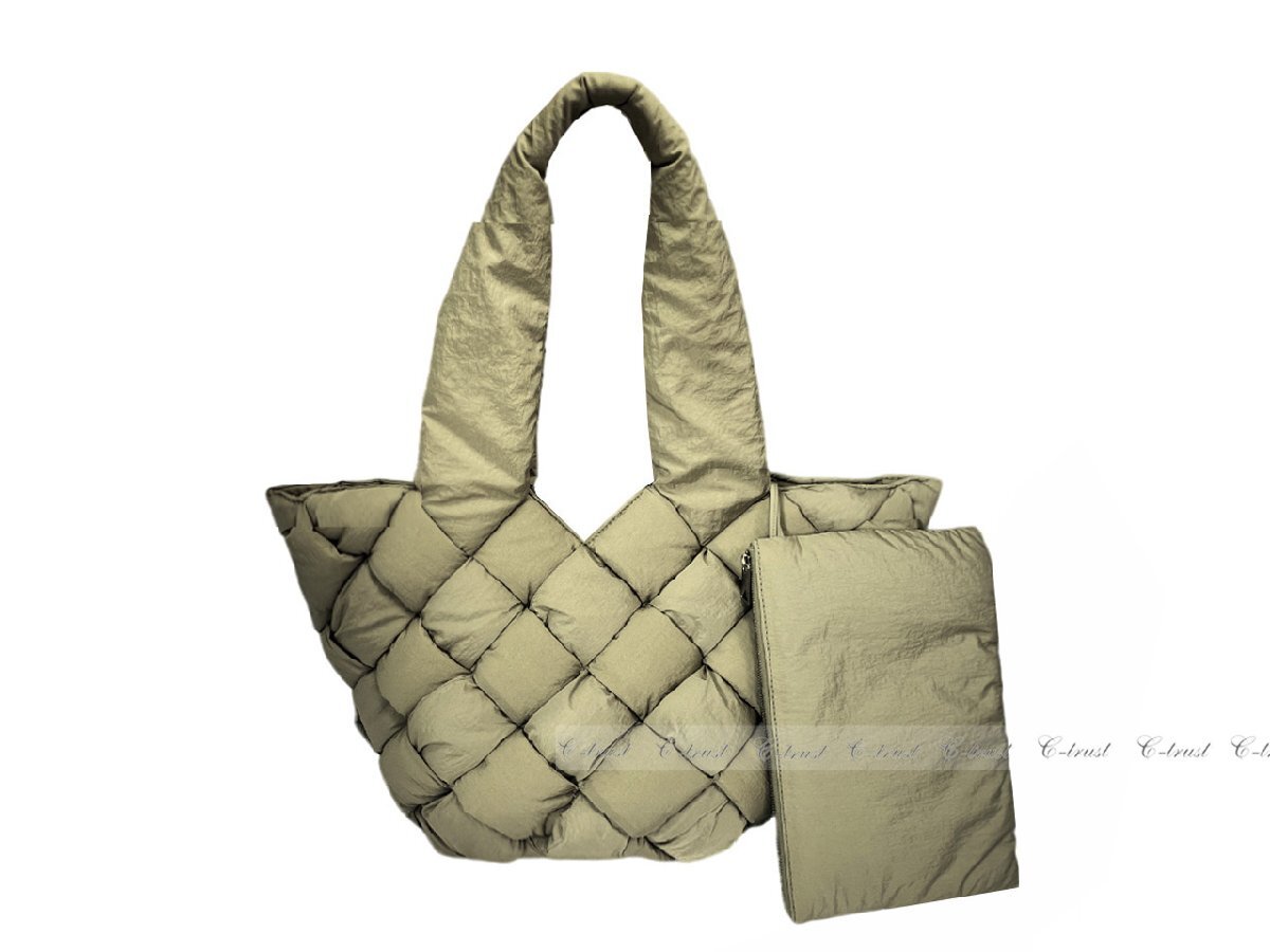 K678-TR.. BOTTEGA VENETA ボッテガ ヴェネタ BAG トートバッグ ペーパー ナイロン イントレチャート イタリア制 ★ 2919 TRAVERTINE