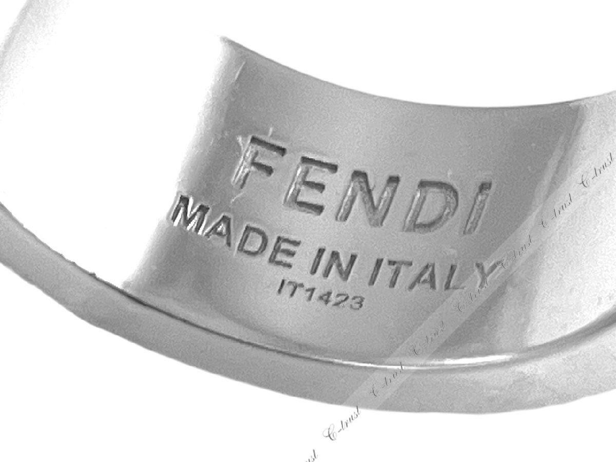 L653-S.. FENDI フェンディ リング 指輪 RING FF シャドー バンド パラジウム メタル ロゴ メンズ イタリア製 7AJ762B08F0TH0 ★ シルバー_画像5