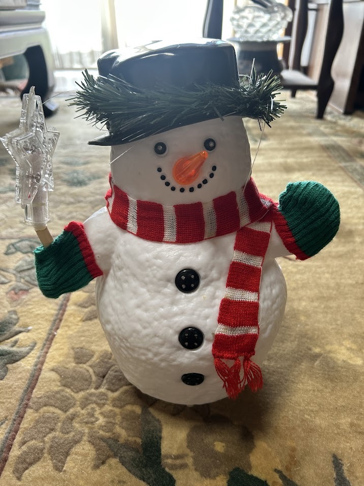 中古 ファイバースノーマン FIBER OPTIC SNOWMAN SM12S イルミネーション クリスマス イルミネーション スノーマン 雪だるま 元箱付き_画像1