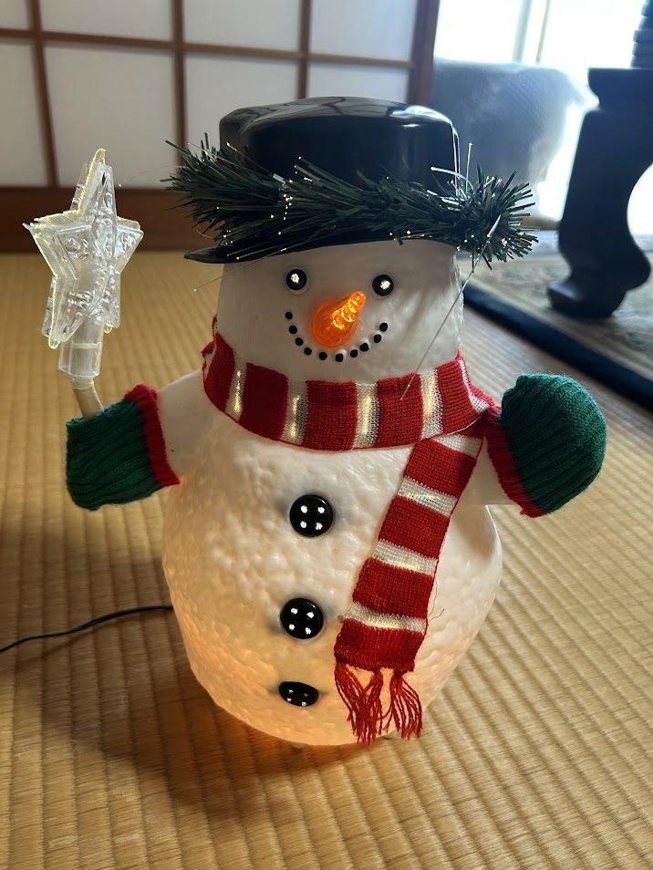 中古 ファイバースノーマン FIBER OPTIC SNOWMAN SM12S イルミネーション クリスマス イルミネーション スノーマン 雪だるま 元箱付き_画像4