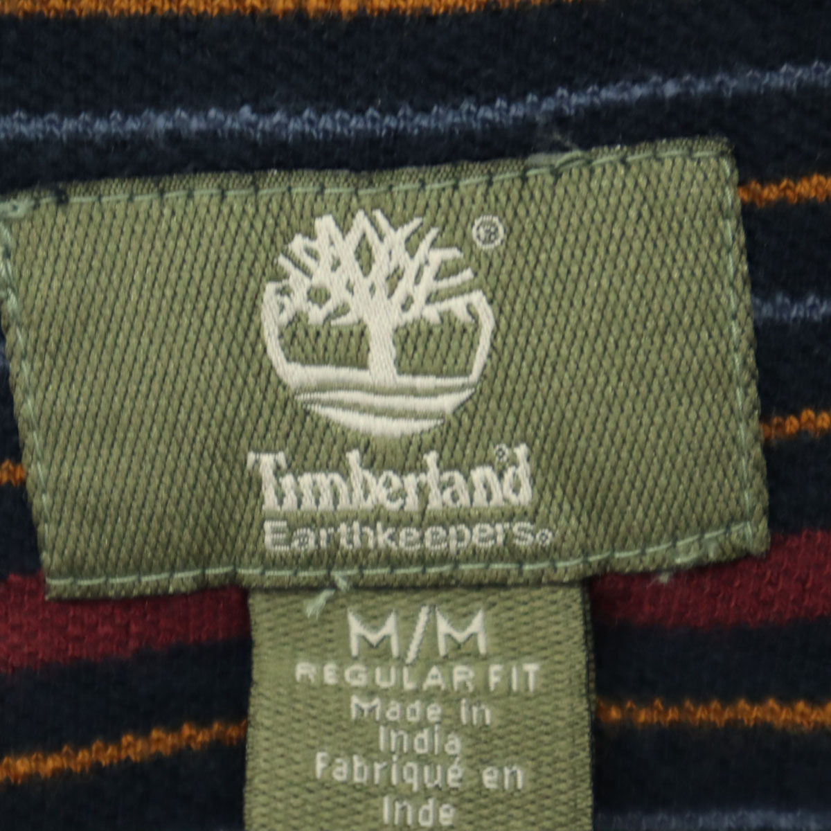 Timberland ティンバーランド ボーダー柄 半袖 ポロシャツ M ネイビー メンズ_画像7