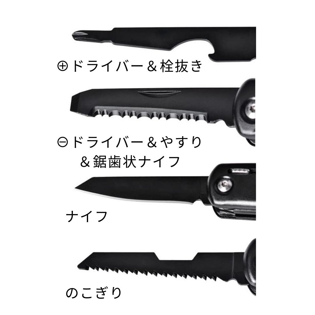 マルチツール 多機能万能ハンマー ペグハンマー 専用ケース付 折りたたみ ナイフ ワイヤーカッター ドライバー アウトドア キャンプ 12機能_画像5