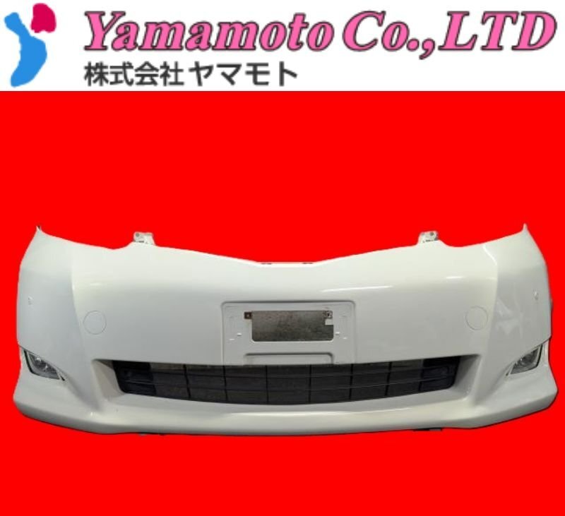 [Z2175-部]20系 アルファード 350G 前期 純正 フロントバンパー フォグありタイプ 4U1/パール 白 ホワイト 個人宅不可 AHN20 GGH20