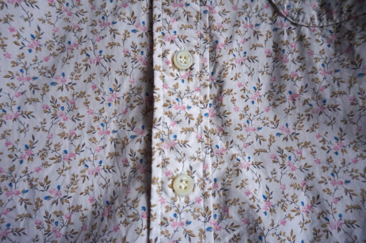 *24 год покупка × обычная цена 5.5 десять тысяч иен ×.. розовый . маленький цветочный принт * изысканный .... цветочный узор рубашка с длинным рукавом *45rpm 45R быстрое решение блуза 