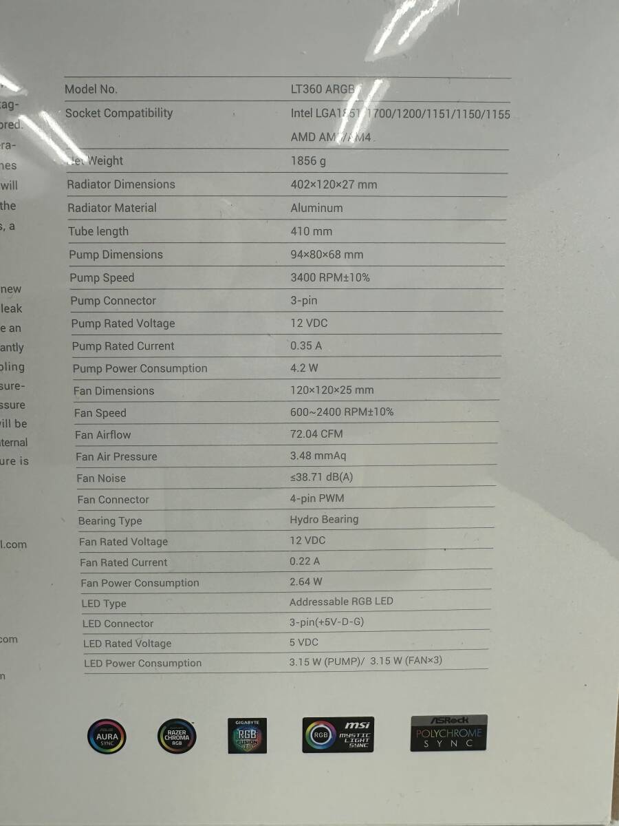 【送料無料】新品未開封　CPUクーラー　LT360-BKAMNC-G-1?。?96【最落なし】