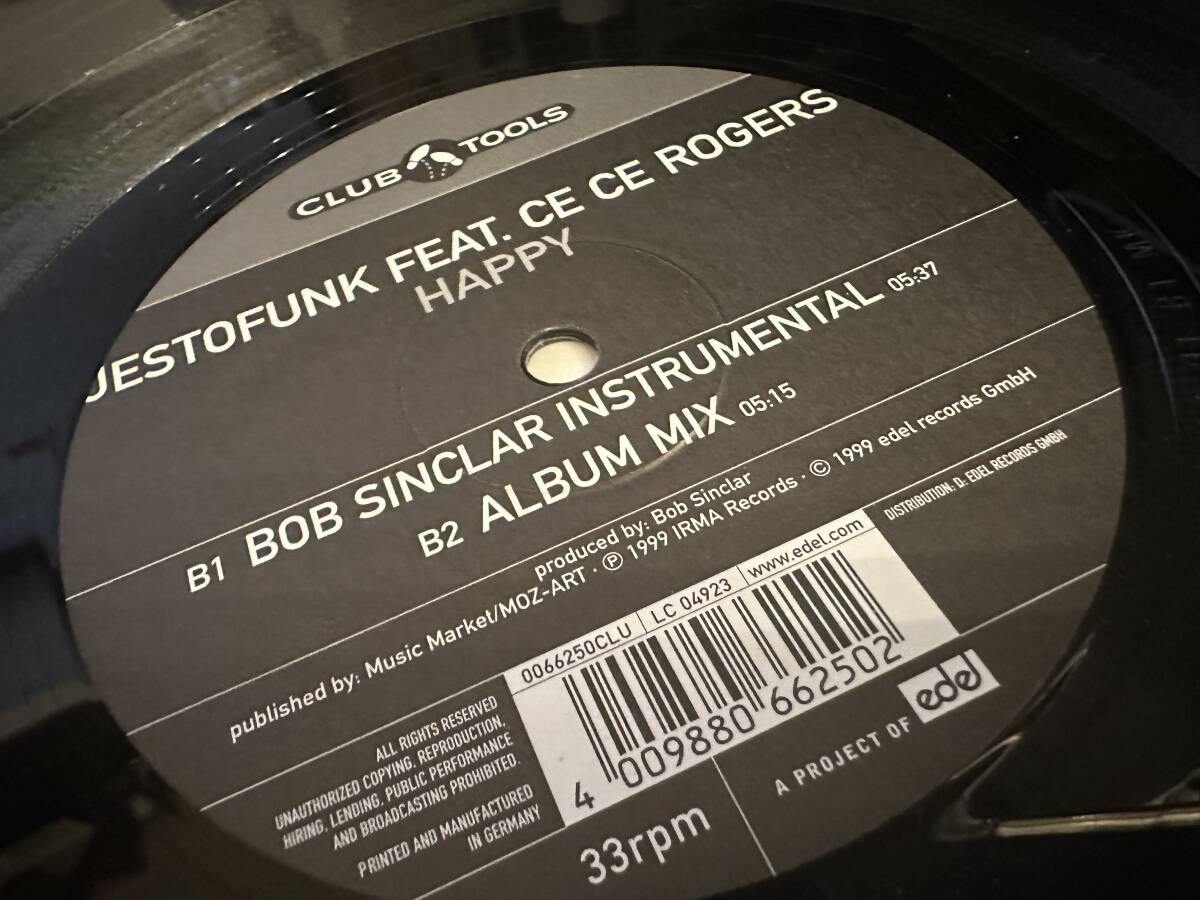 12”★Jestofunk Feat. Ce Ce Rogers / Happy / ヴォーカル・ハウス！Bob Sinclar /_画像4