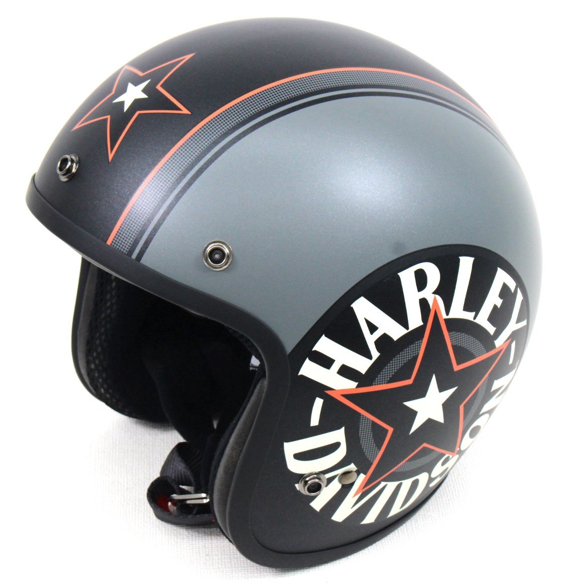 ◆開(kāi)封未使用品◆ HARLEY-DAVIDSON ジェットヘルメット 98327-14VA/000L HLMT-3/4，REDSTAR GRAY ※Arai HELMET Lサイズ (2822478)