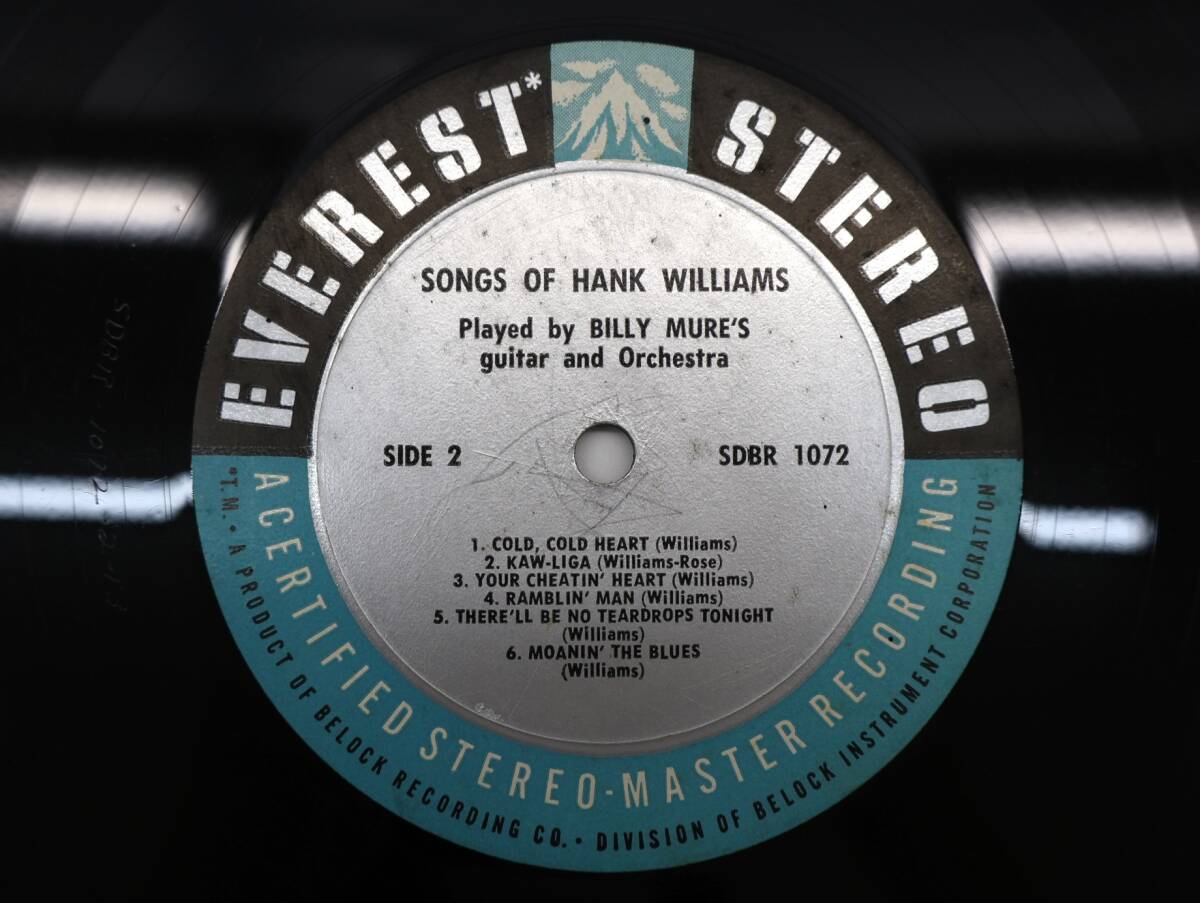 ★中1806 Songs Of Hank Williams Played By Billy Mure's Guitar & Orchestra ハンクウィリアムズ レコード LP コレクター放出品 32509081_画像5