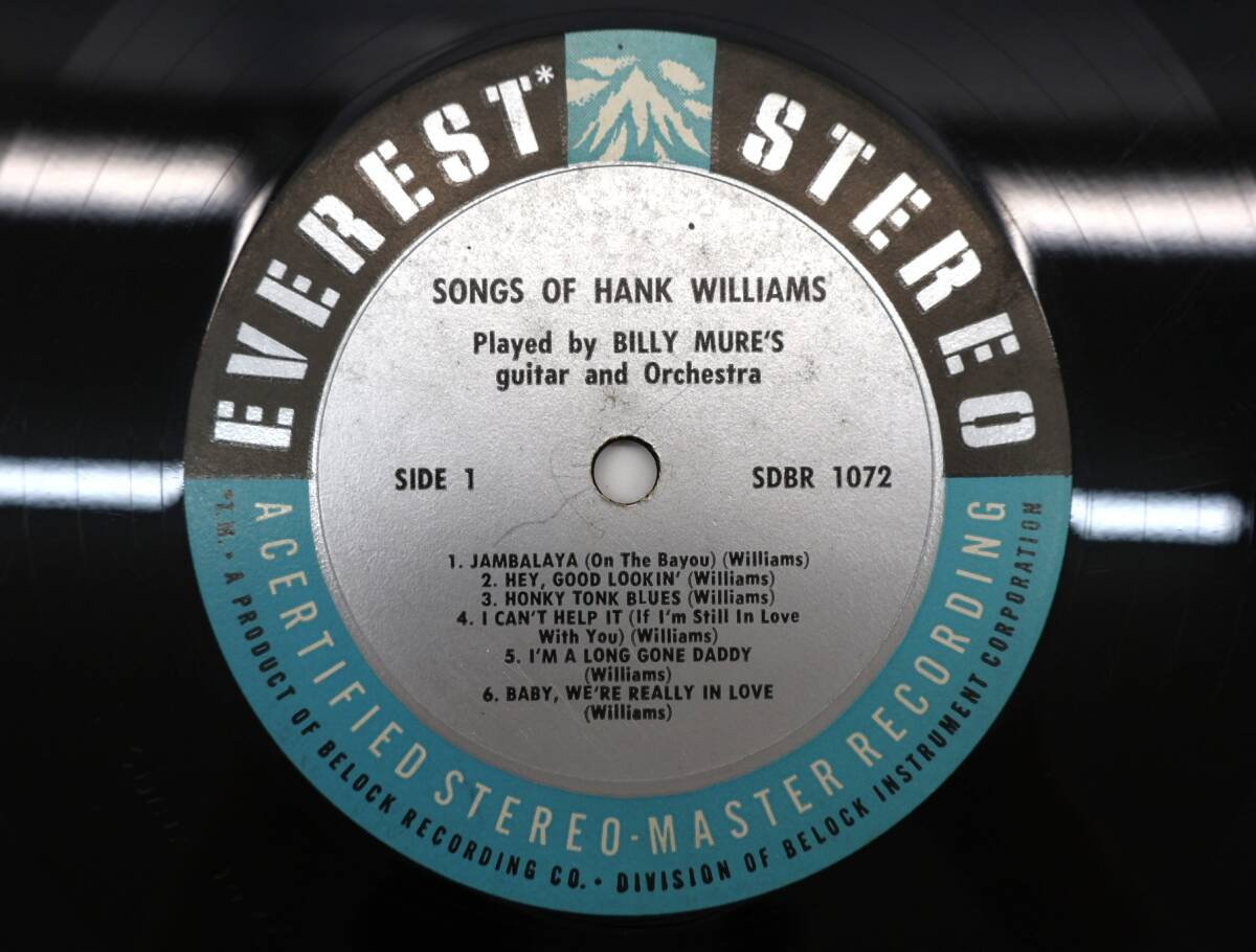 ★中1806 Songs Of Hank Williams Played By Billy Mure's Guitar & Orchestra ハンクウィリアムズ レコード LP コレクター放出品 32509081_画像4