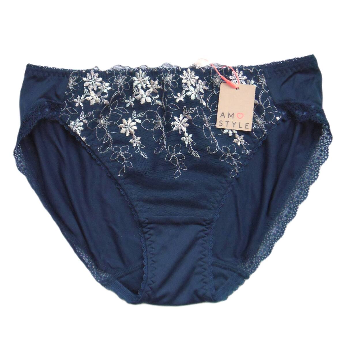 Triumph/AMOSTYLE デイジーガーデン ショーツ M トリンプ/アモスタイル 雛菊花柄/レース ガーリー パンツ ネイビー 新品タグ付 定価\1,430_画像2