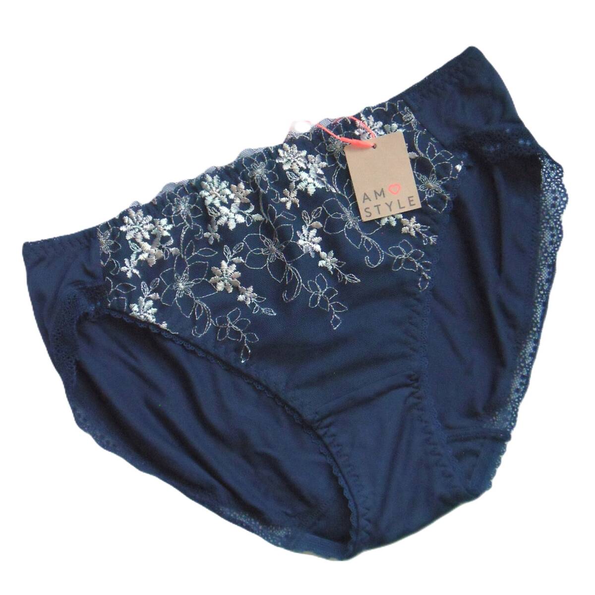 Triumph/AMOSTYLE デイジーガーデン ショーツ M トリンプ/アモスタイル 雛菊花柄/レース ガーリー パンツ ネイビー 新品タグ付 定価\1,430_画像1