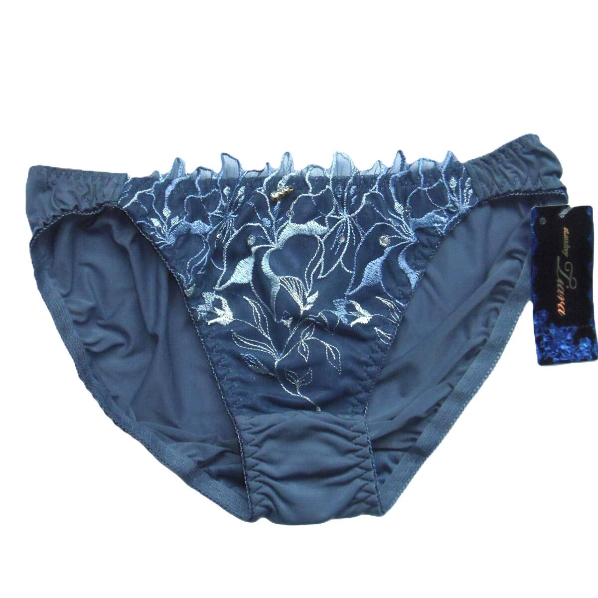 St.audrey Tiara リリージュエルナイト ショーツ M セントオードリー ティアラ 煌めくフラワー刺繍 パンツ ブルー 新品タグ付 定価\1,320_画像2