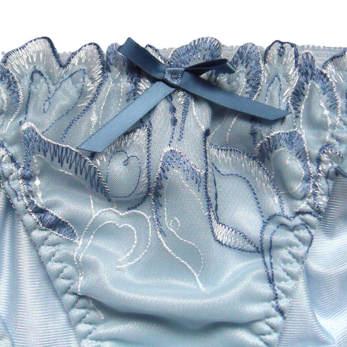 COCO Linge ダズリングペタルレース ブラジャー&ショーツセット D70/M ココランジェ ひらめくプリーツフリル ブルー 新品送料込 定価\3,190_画像8