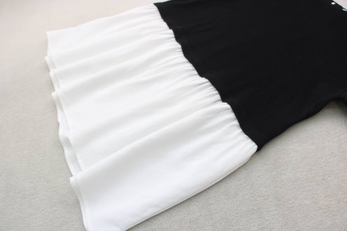 4-126 新品 ドッキングチュニックカットソー ブラックＦサイズ