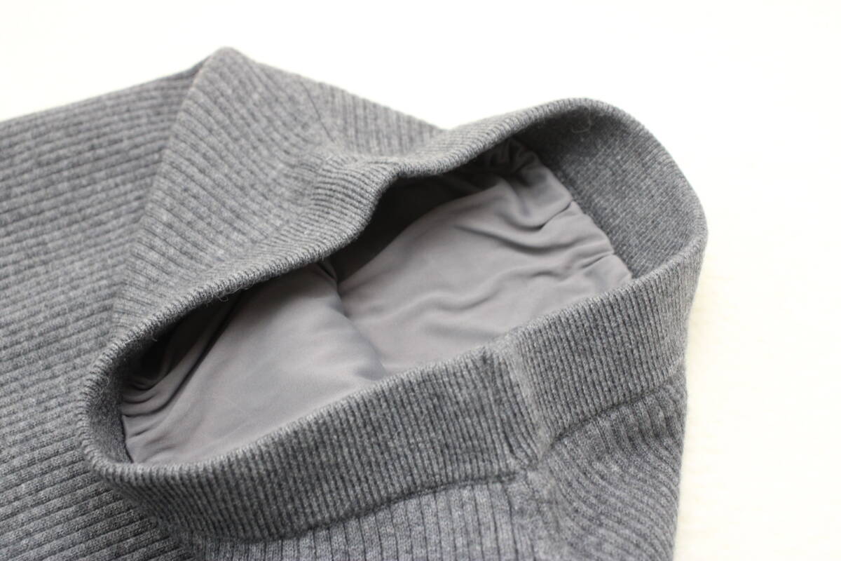 4803 新品 ウエストゴム裾ループフリンジニットロングタイトスカート