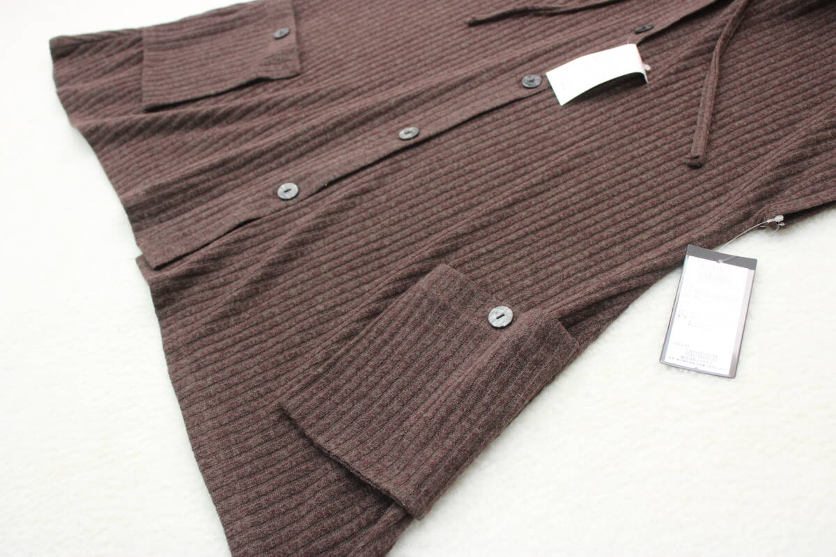 4864 新品タグ付き ２WAY衿リブニットベスト ブラウンＭ～Ｌサイズ