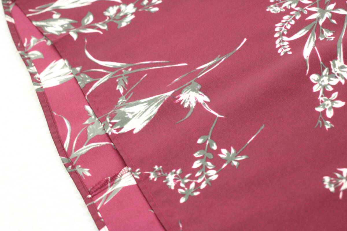 3813 新品 袖リボン花柄ブラウス