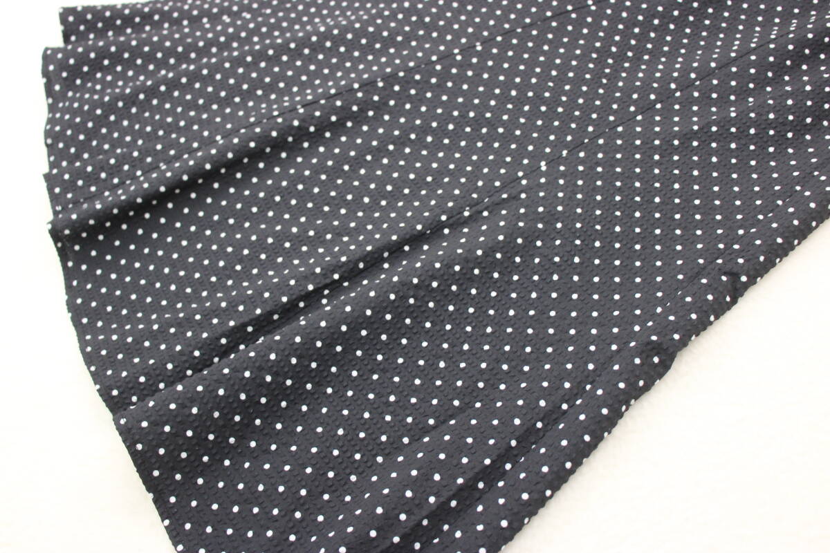 4447 新品 ウエストゴムサッカー地ドット柄スカート 定価￥13,000＋稅