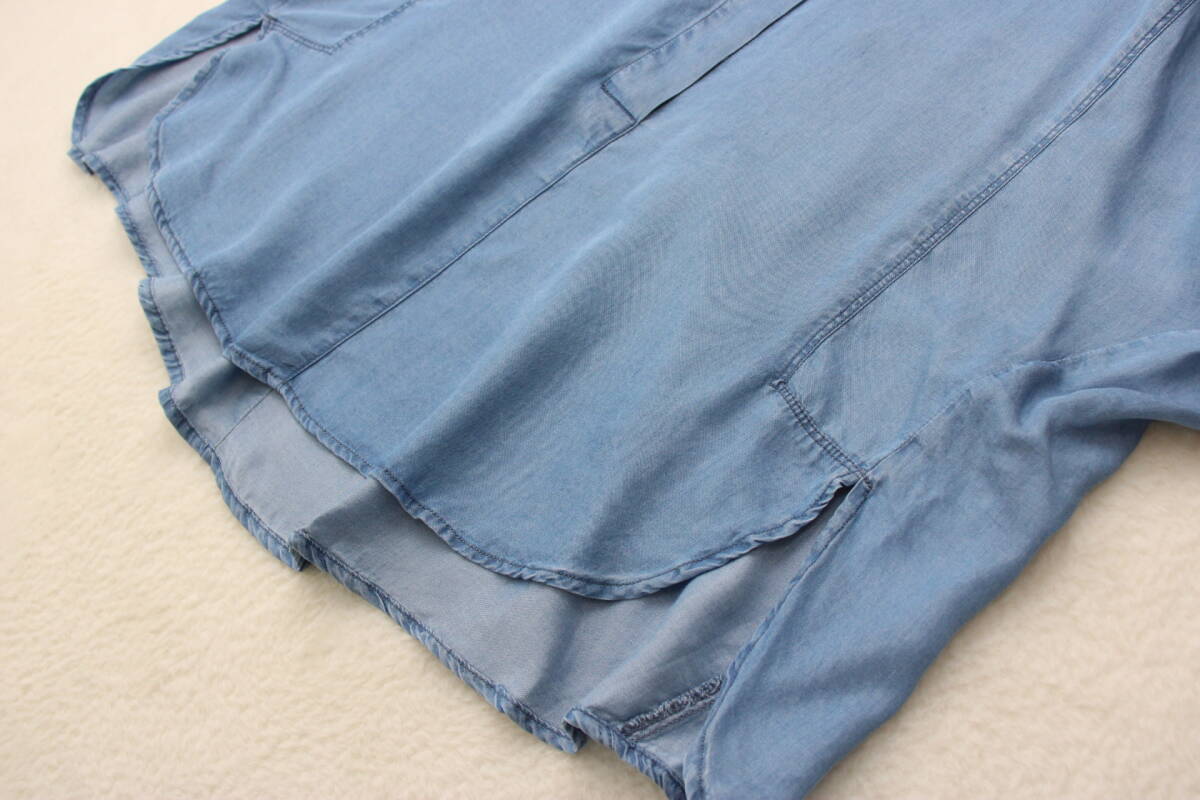 4559 新品 バイオシルクデニムシャツ サックスＦサイズ 定価￥7,900＋稅