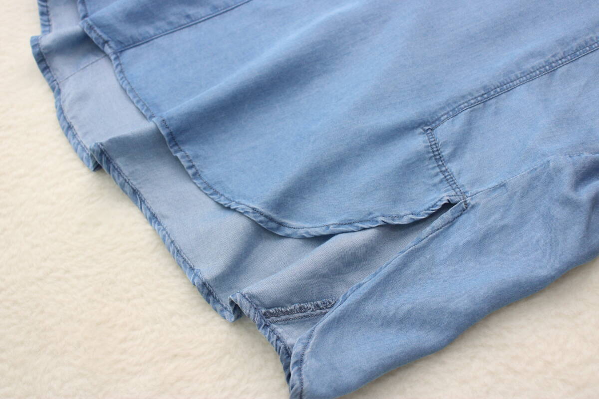 4559 新品 バイオシルクデニムシャツ サックスＦサイズ 定価￥7,900＋稅