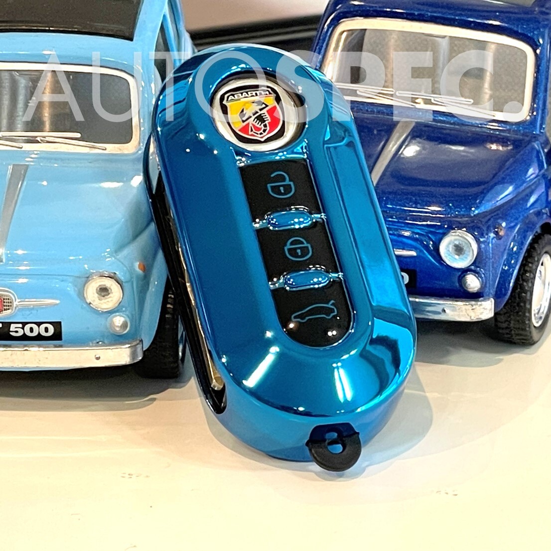 FIAT ABARTH シリコン キーカバー 500 595 695 500C 595C Panda ブルー 青_画像1