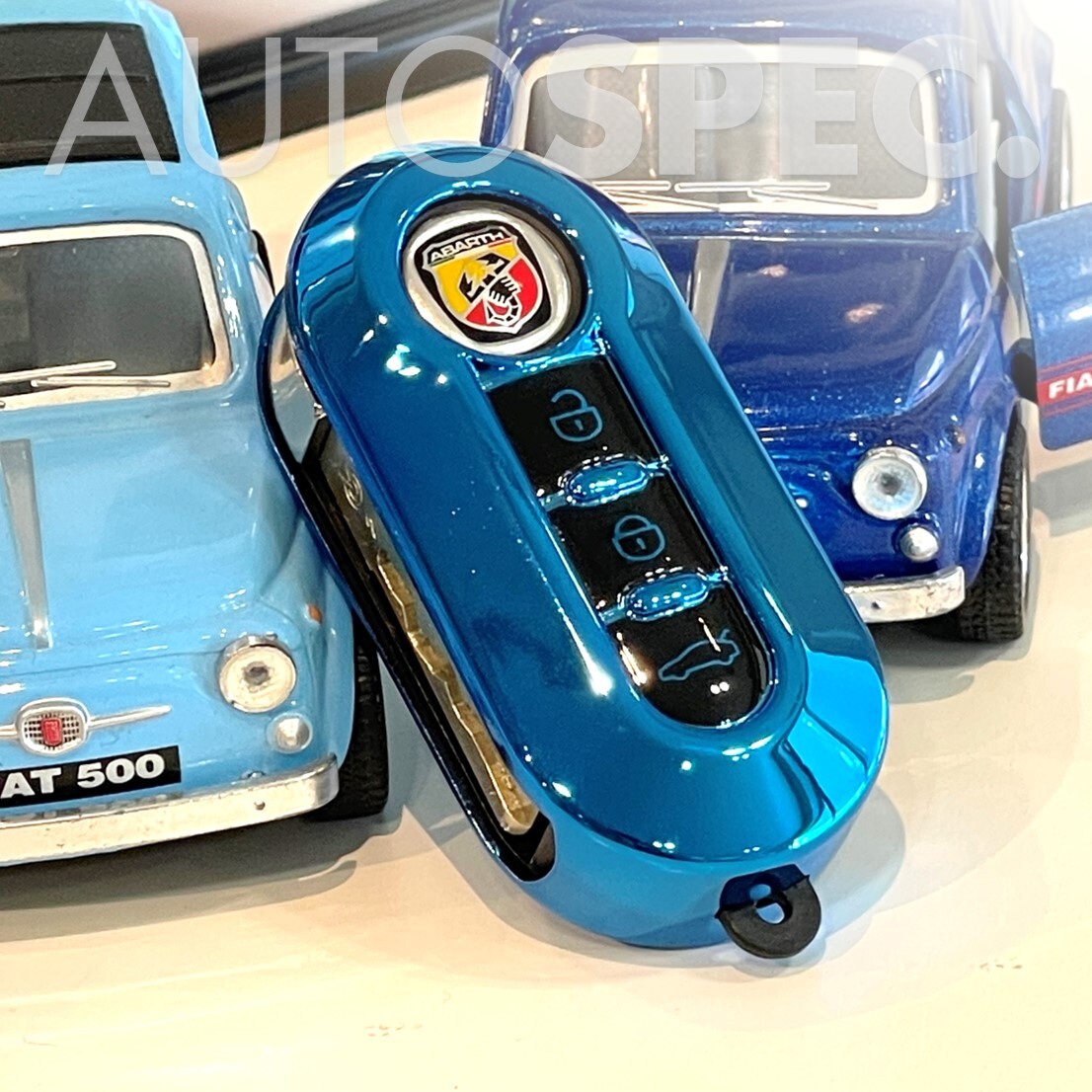 FIAT ABARTH シリコン キーカバー 500 595 695 500C 595C Panda ブルー 青_画像2