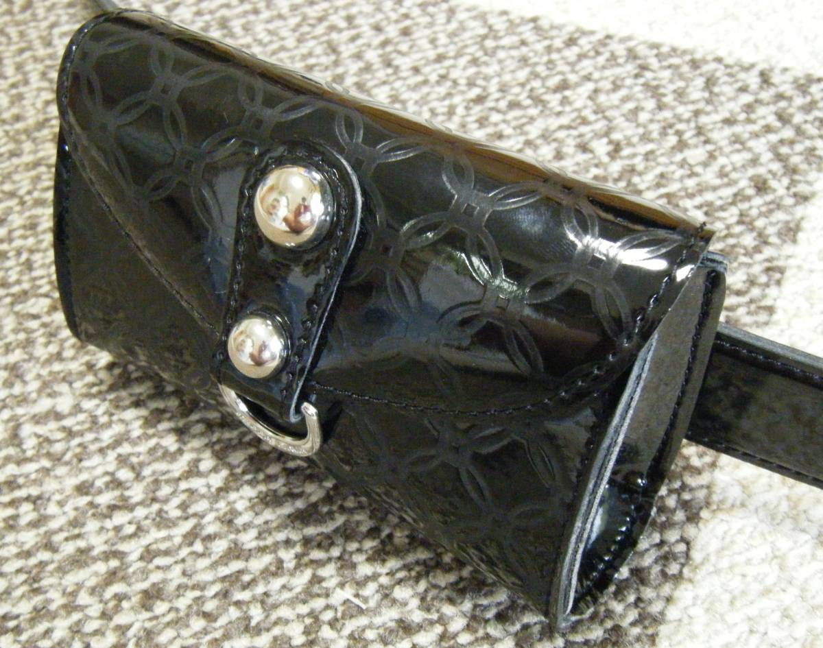 Kappa kappa ITALIA Golf для сумка имеется эмаль ремень чёрный цвет размер свободный бардачок кейс для хранения удален возможно искусственная кожа производства обычная цена 12100 иен