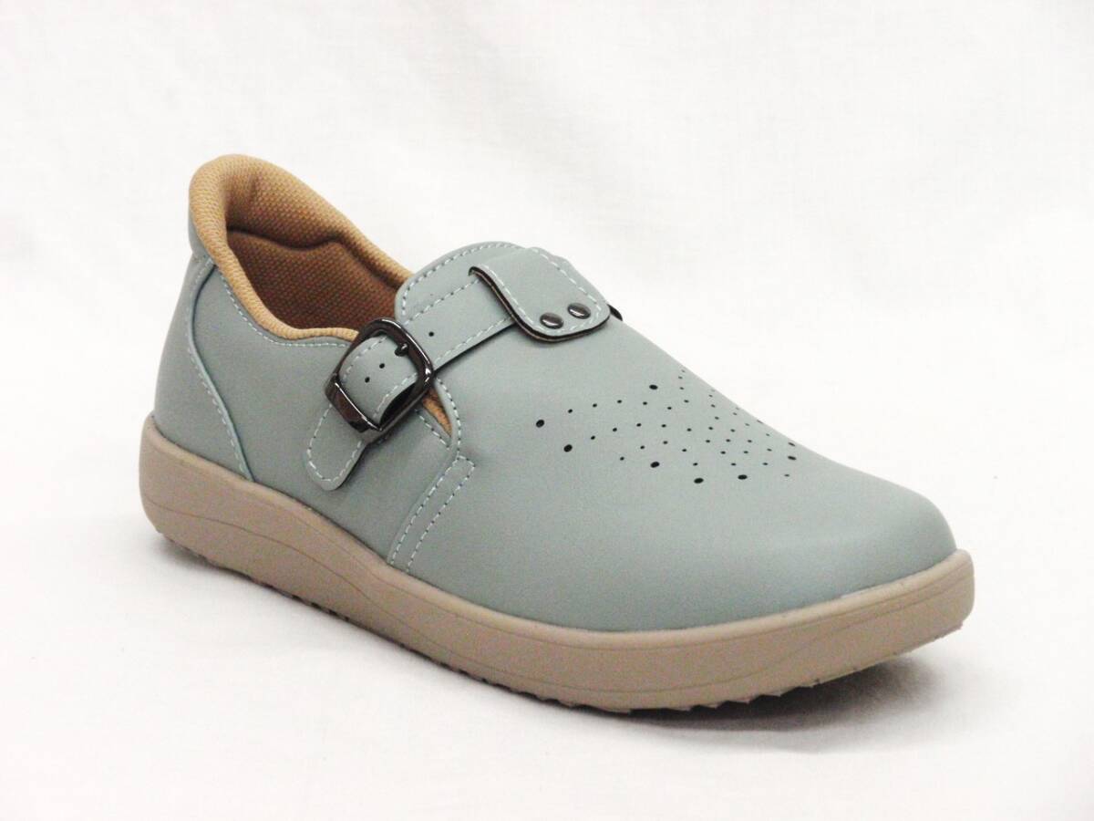 Pansy パンジー 7566 ブルー 24.5cm ハンズフリーシューズ 軽量 レディース カジュアルシューズ_画像2