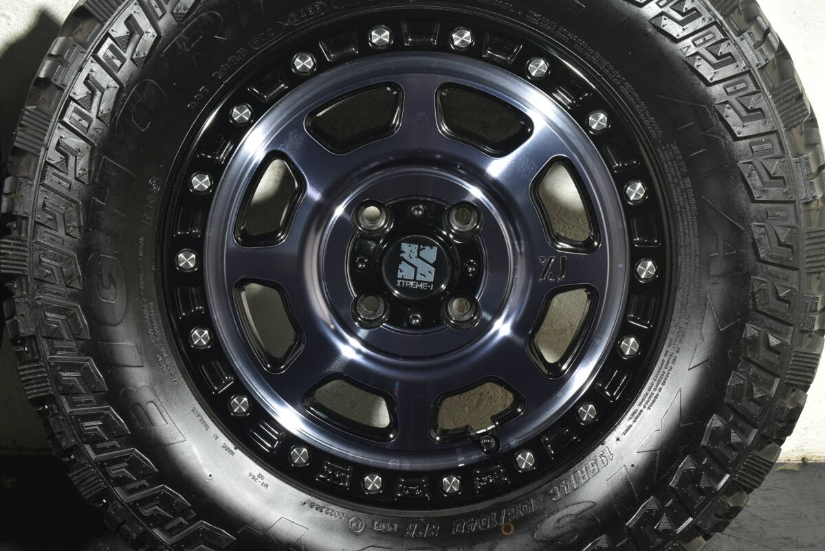 ☆エクストリームJ XJ07 14インチ☆PCD100 4.5J +43☆MAXXIS BIGHORN764 M/T☆195R14C 106/104Q☆リフトアップ 軽トラ エブリイ ハスラー☆_画像3