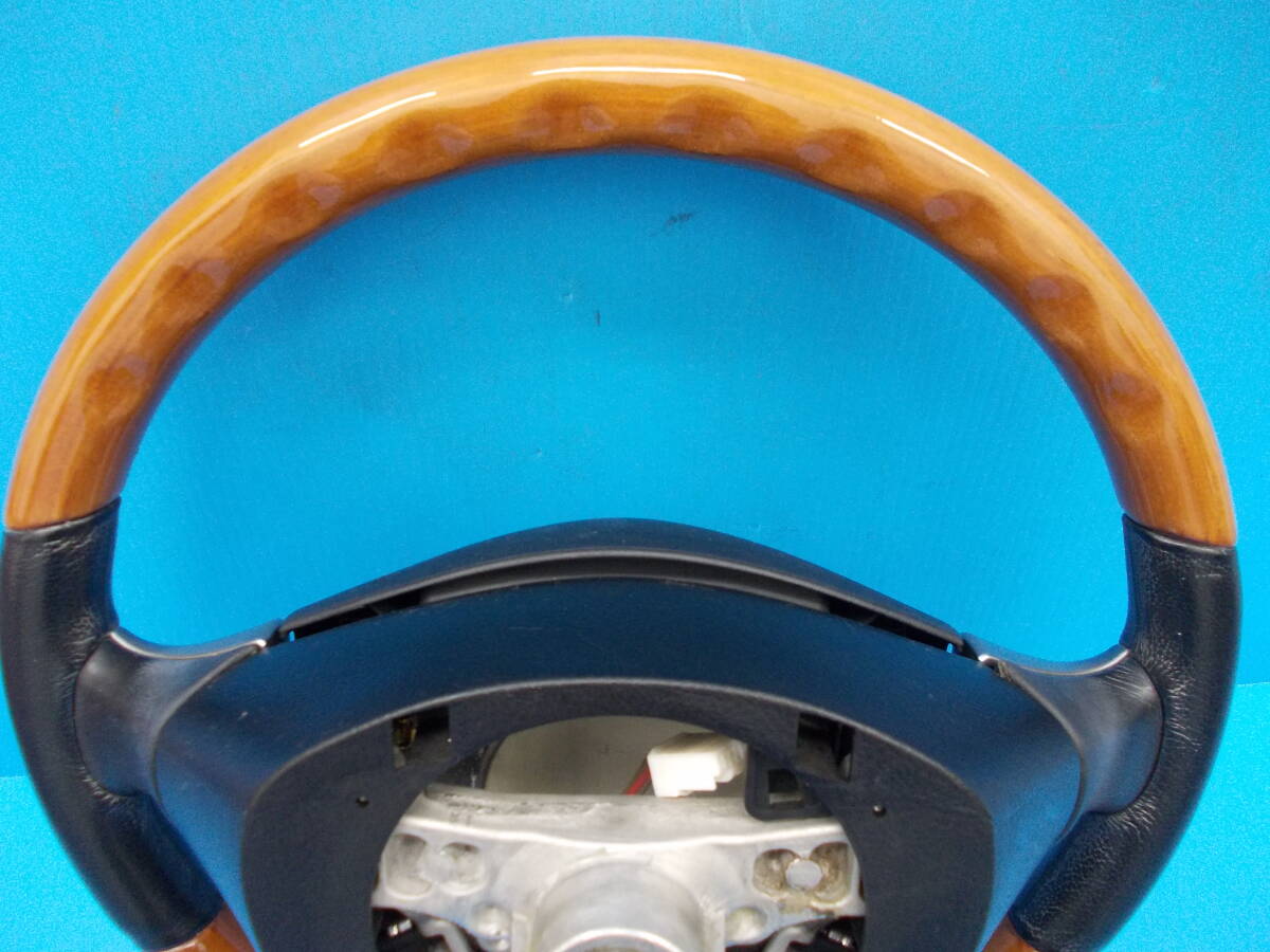 ■中古■　L650S/ミラ・ジーノ　ダイハツ純正　MOMO/モモ　木目/ウッド　レザーハンドル/ステアリングホール　_画像8