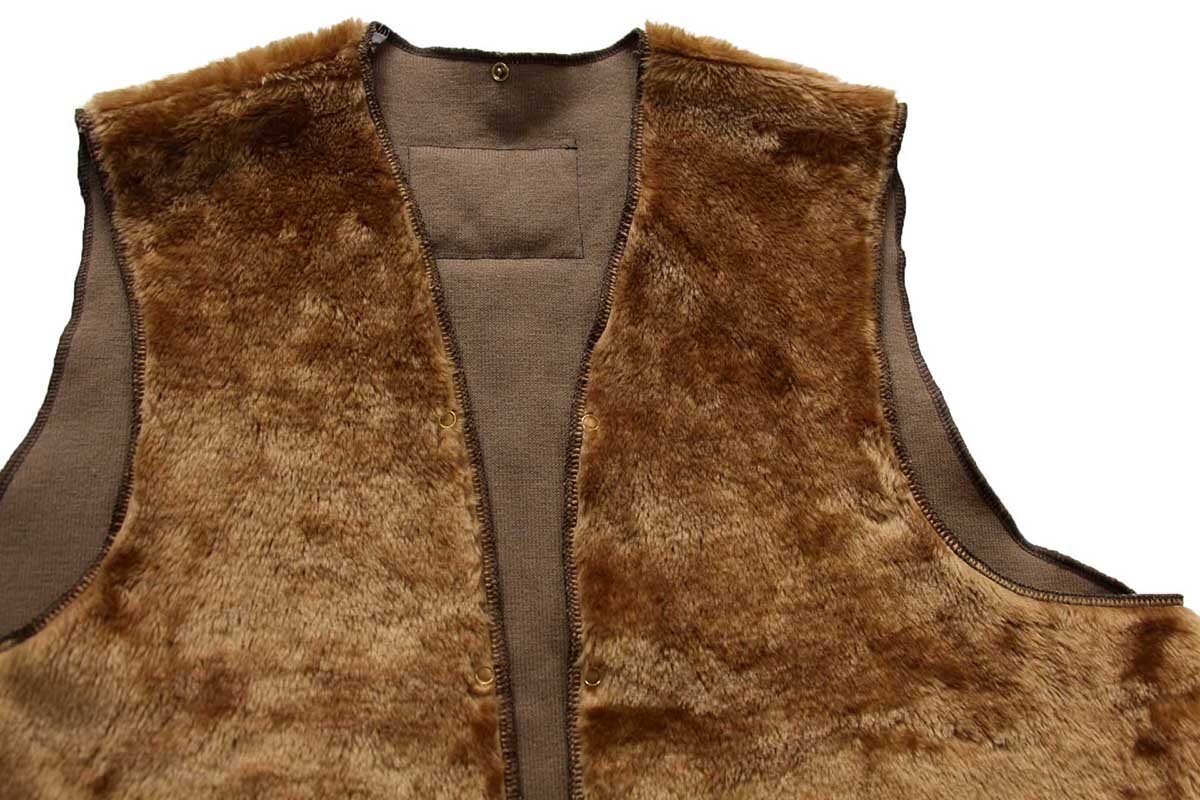 ★90s 英国製 Barbourバブアー A297 パイルライナー ボア ベスト ブラウン C50★55 特大 オールド 3ワラント ユーロ ビッグサイズ_画像3