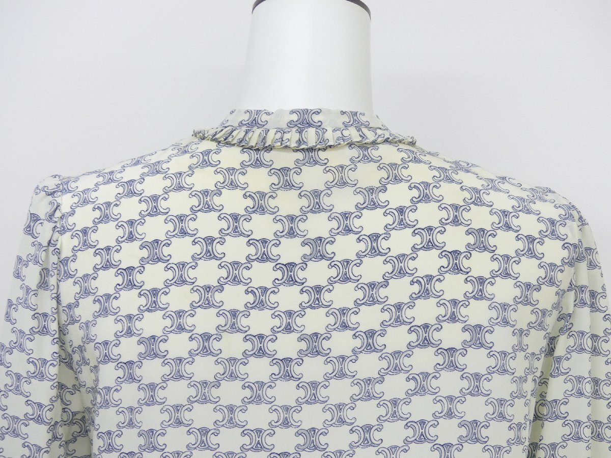 CELINE トリオンフシルクブラウス 34 アイボリー エディスリマン 22SS 2B553632P B＋＋