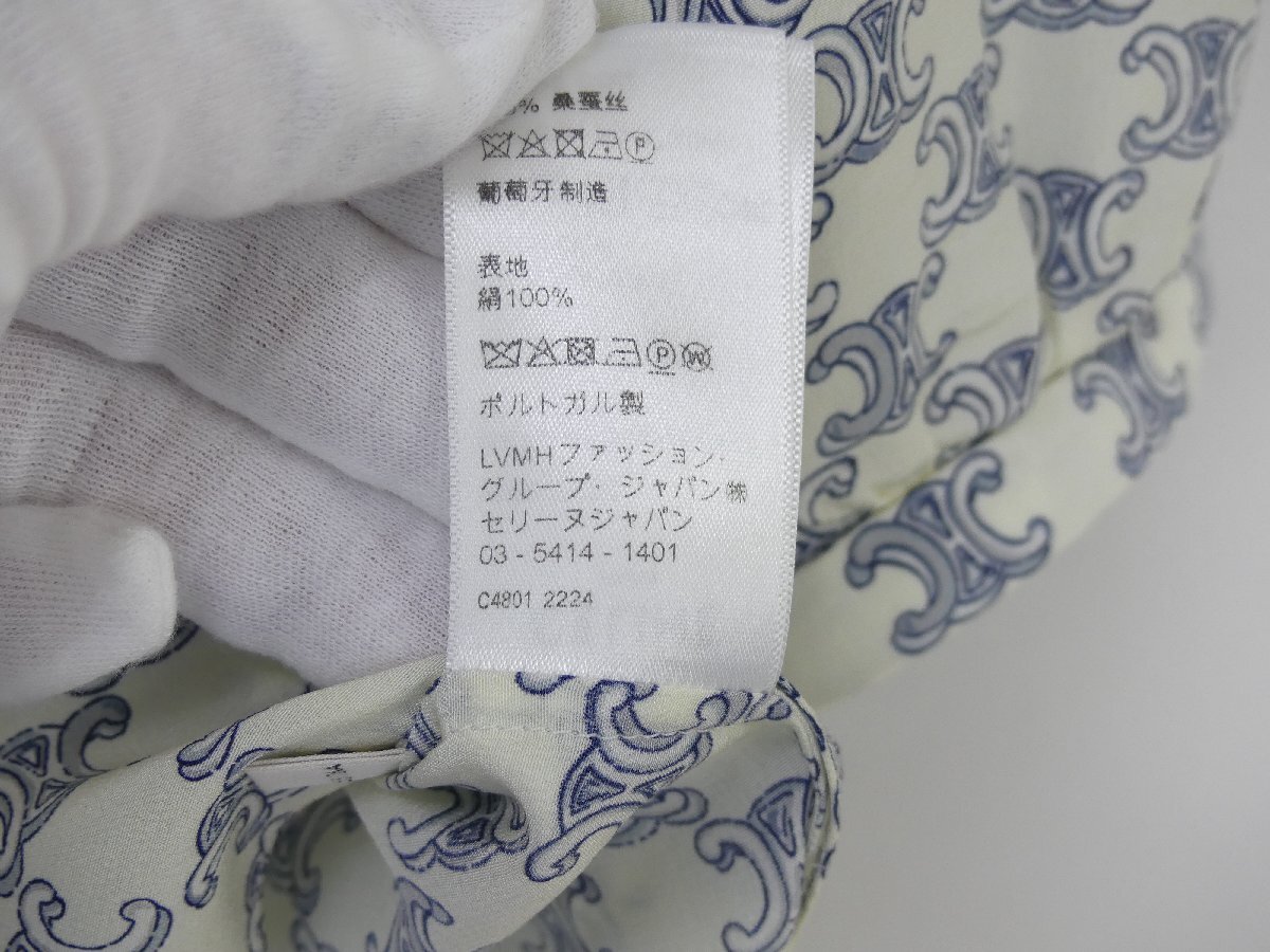 CELINE トリオンフシルクブラウス 34 アイボリー エディスリマン 22SS 2B553632P B＋＋
