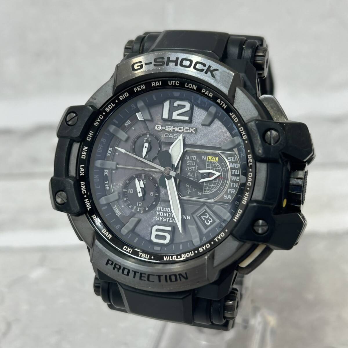 【TC0923？】CASIO カシオ ジーショック G-SHOCK GPW-1000-1BJF ラバーベルト GPS ハイブリッド 電波ソーラー 現(xiàn)狀稼働品 腕時(shí)計(jì) 付屬品無