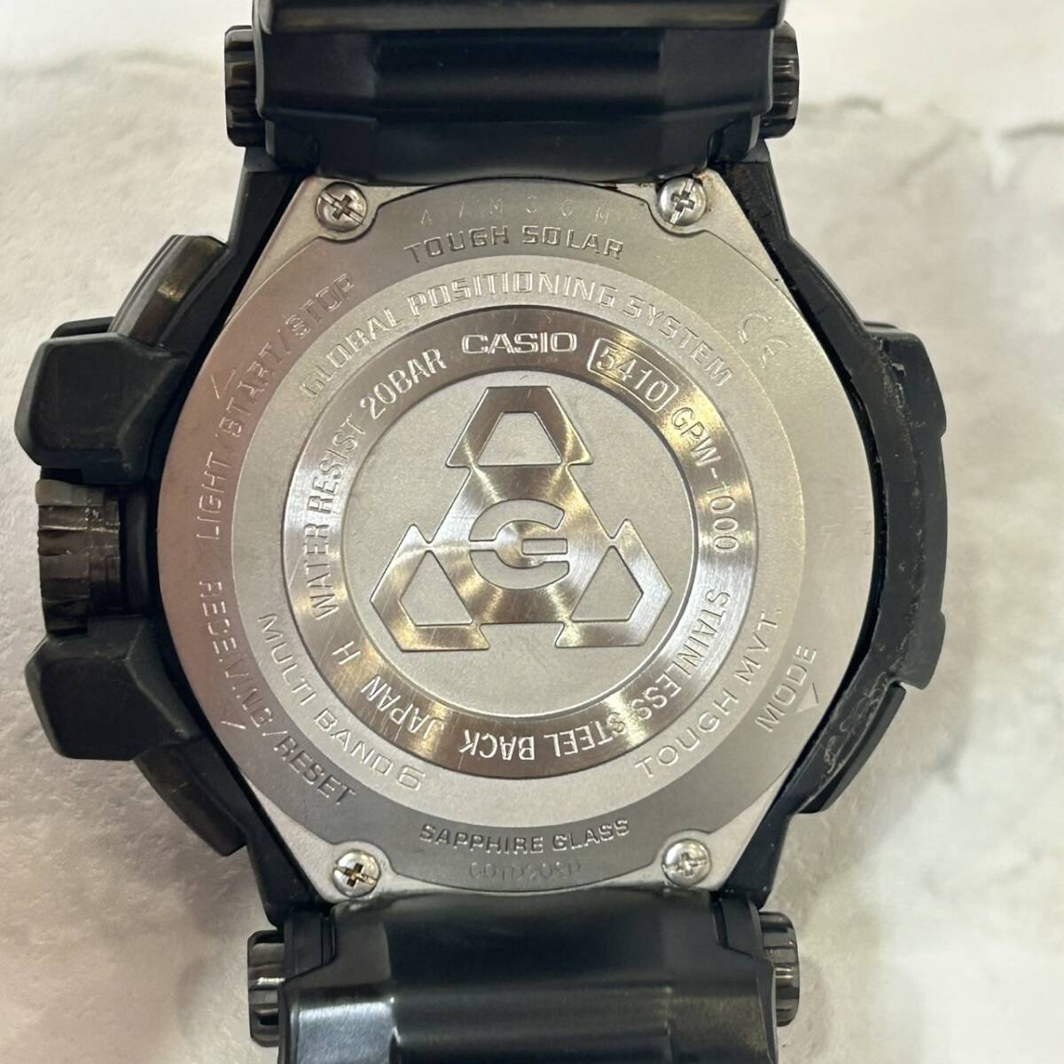 【TC0923？】CASIO カシオ ジーショック G-SHOCK GPW-1000-1BJF ラバーベルト GPS ハイブリッド 電波ソーラー 現(xiàn)狀稼働品 腕時(shí)計(jì) 付屬品無