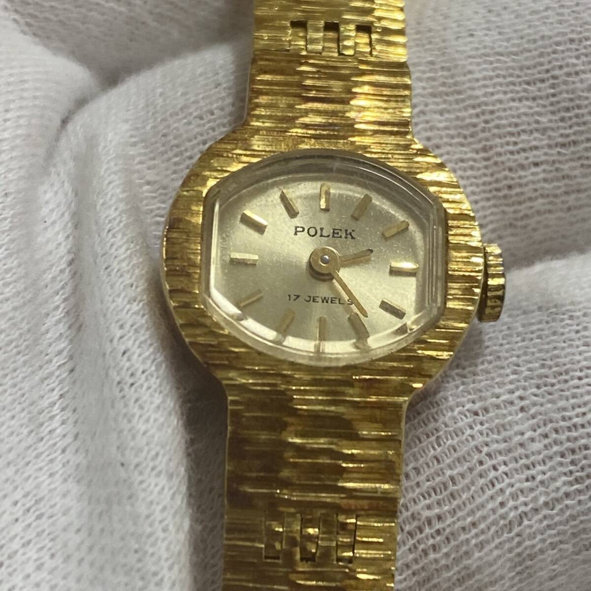 【TK0923】POLEK 18K.R.P レディース クオーツ 付屬品無 不動品　腕時計