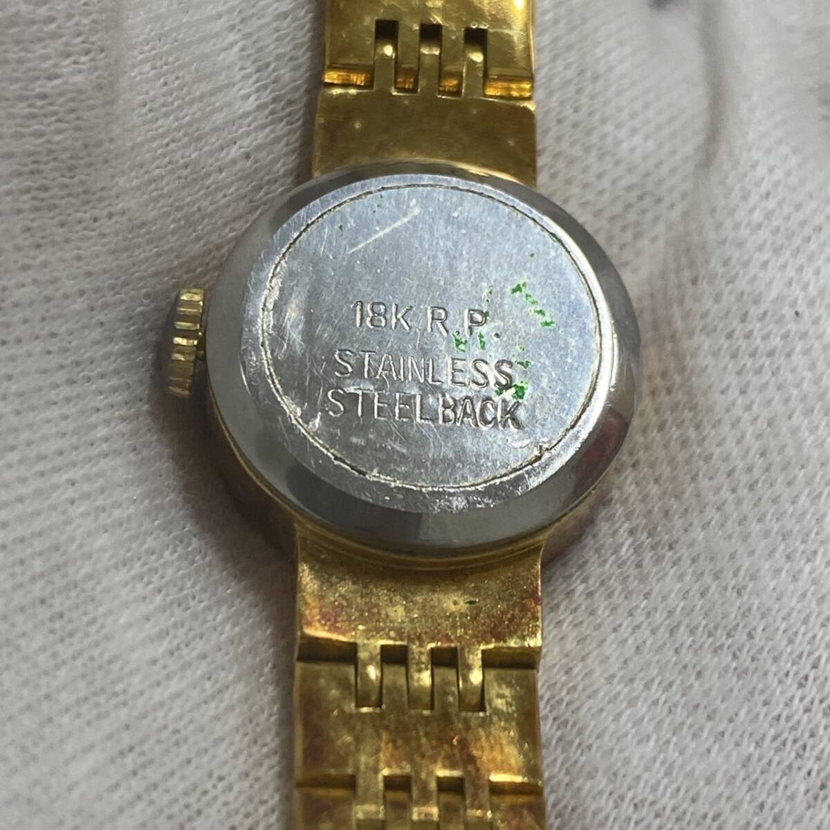 【TK0923】POLEK 18K.R.P レディース クオーツ 付屬品無 不動品　腕時計