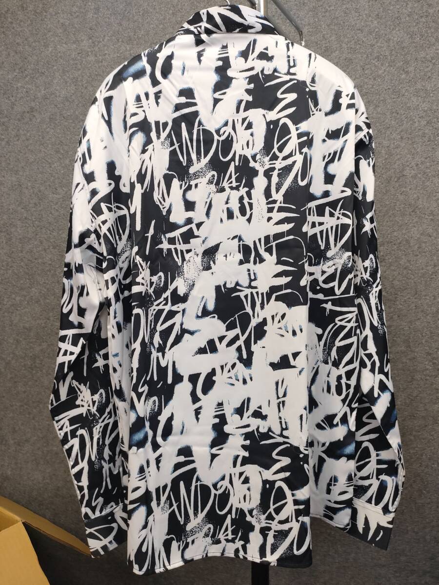 ★Alwynlon 長袖シャツ メンズシャツ 柄もの 英字プリント サイズXXL_画像4