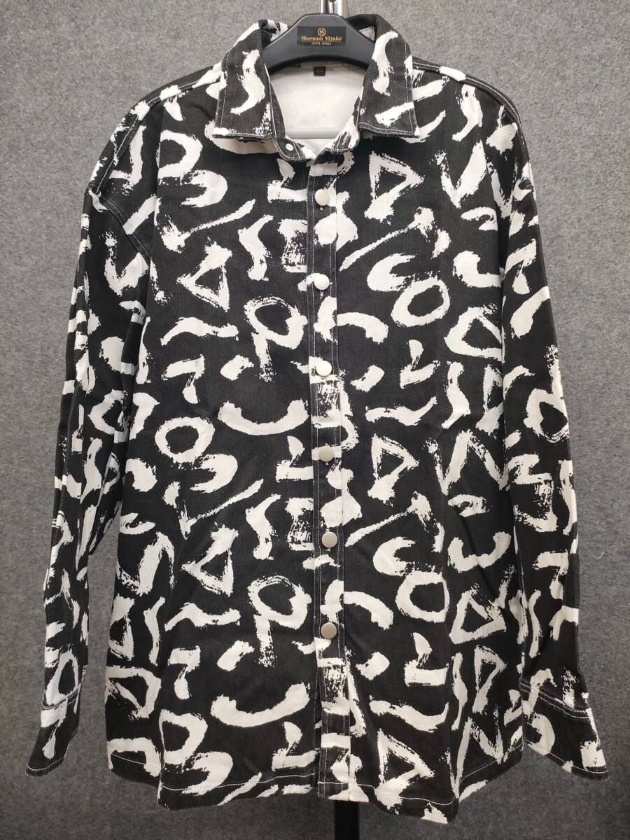 ★ブランド不明 メンズシャツ 長袖シャツ 総柄シャツ サイズXXXL_画像1