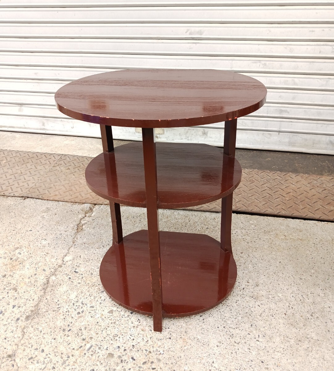 三夕棚 山田宗偏流 漆塗り 茶棚 三段 小棚 茶道具 飾り台 レトロ 家具 ヴィンテージ_画像3