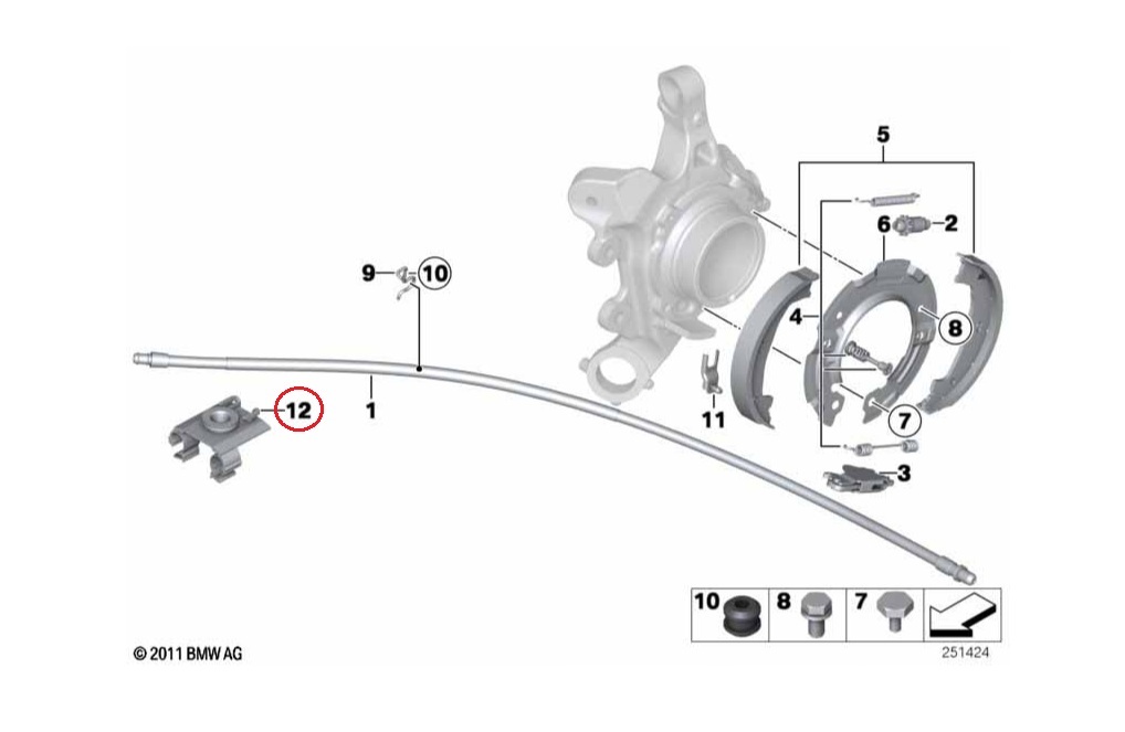 BMW F30 F31 F34 320i 320d 328i 335i 340i サイドブレーキワイヤークリップ パーキングブレーキワイヤークリップ 34406854898_画像3