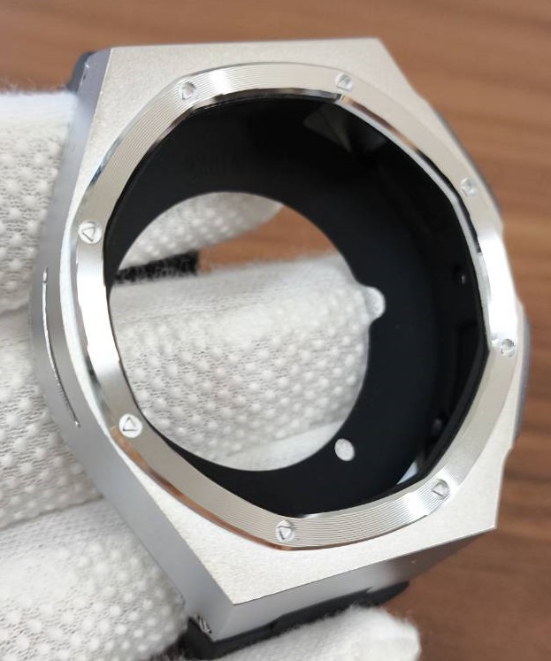 銀黒 サムスン Samsung ギャラクシーウォッチ プロ Galaxy watch 5 pro 45mm メタルケース 専用 バンド カスタム MOD 金属 ステンレス_画像8