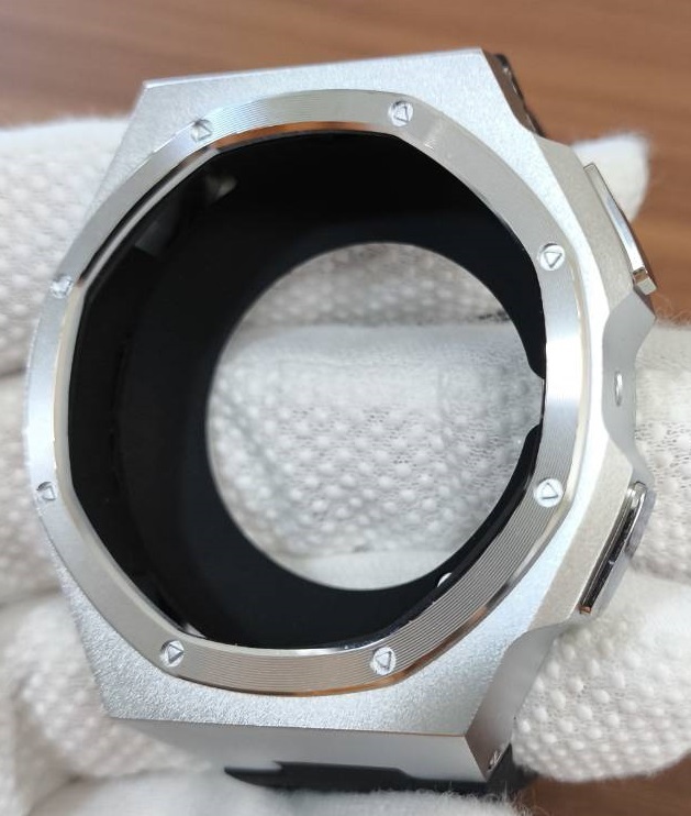 銀黒 サムスン Samsung ギャラクシーウォッチ プロ Galaxy watch 5 pro 45mm メタルケース 専用 バンド カスタム MOD 金属 ステンレス_画像5