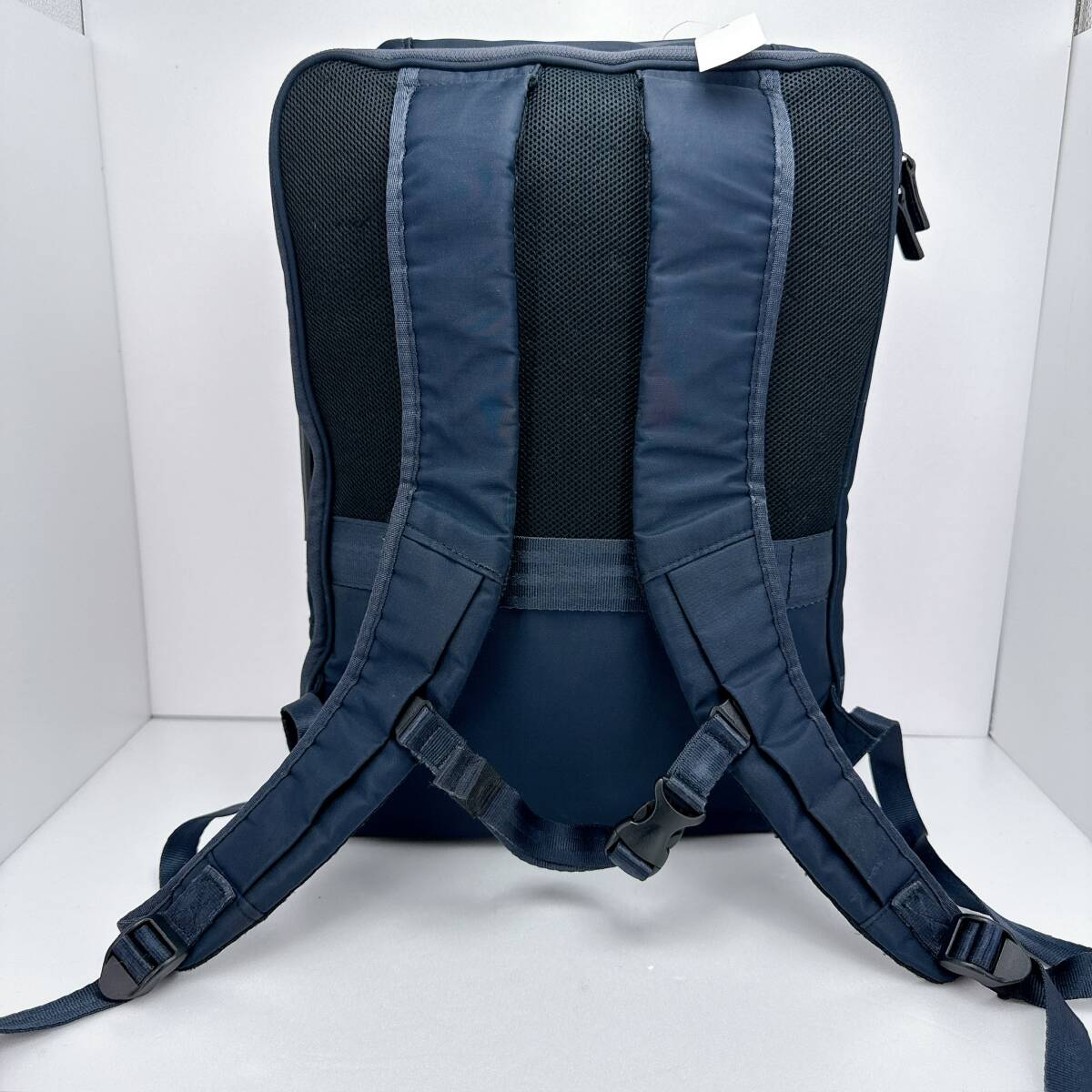 1525○ ace. エース リュックサック バックパック デイパック ネイビー 紺 キャンバス ユニセックス メッシュ ポケット バックル_画像2