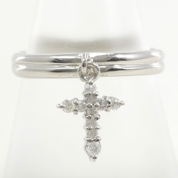 PT900 リング 指輪 12号 ダイヤ 0.15 総重量約4.4g 中古 美品 送料無料☆0338