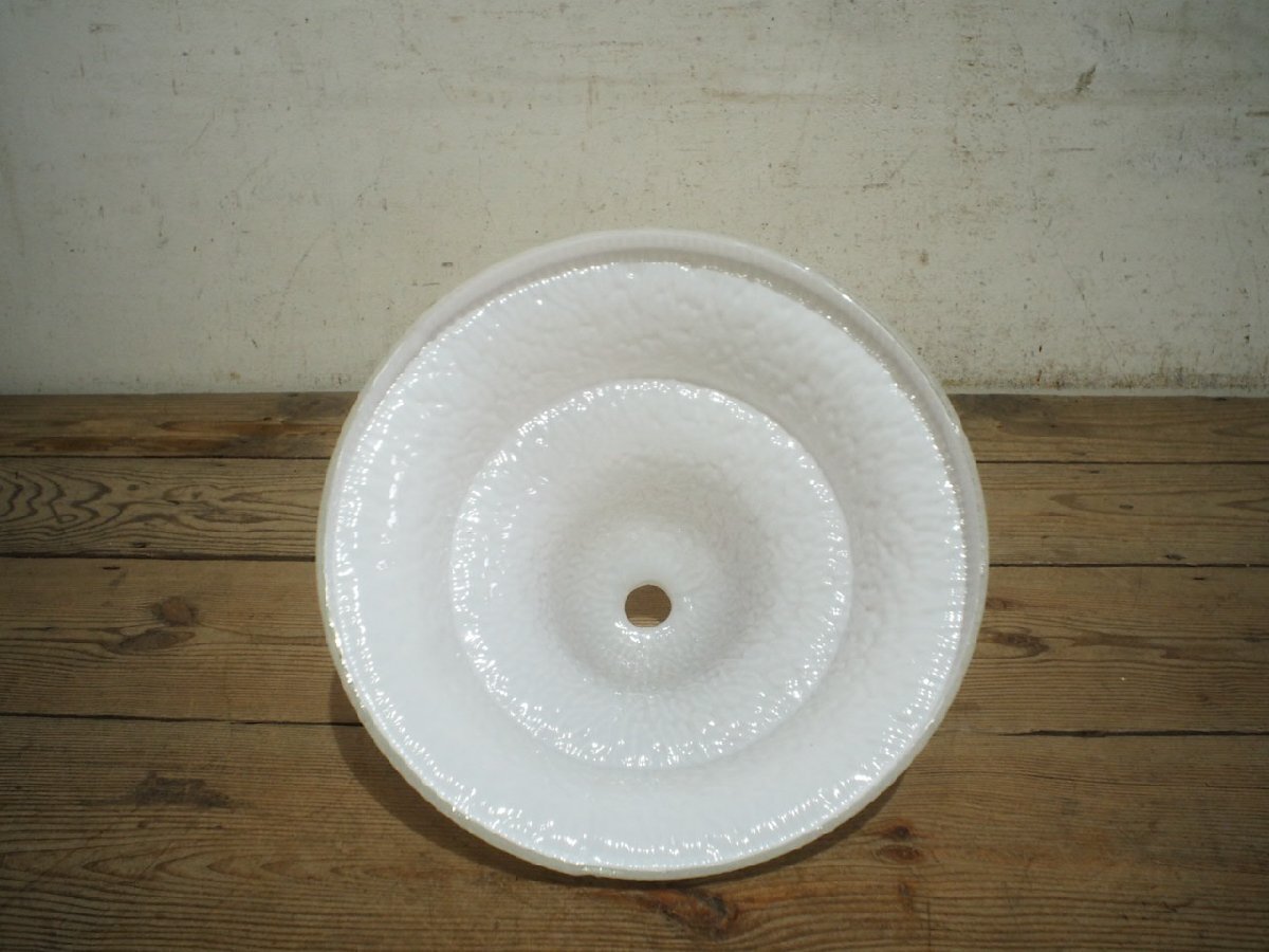 ユH0311◆①直徑30cm◆レトロな天井照明のガラスシェード◆洋館 ペンダントライト 電気 カフェ 喫茶店 店舗什器 アンティークS飯