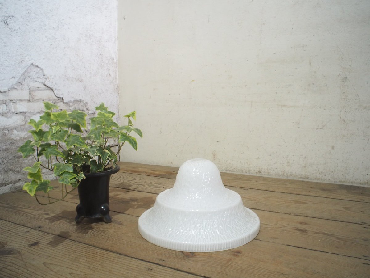 ユH0311◆①直徑30cm◆レトロな天井照明のガラスシェード◆洋館 ペンダントライト 電気 カフェ 喫茶店 店舗什器 アンティークS飯