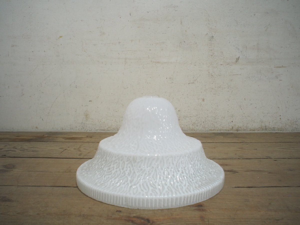 ユH0311◆①直徑30cm◆レトロな天井照明のガラスシェード◆洋館 ペンダントライト 電気 カフェ 喫茶店 店舗什器 アンティークS飯