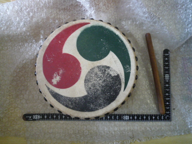 當時物 三つ巴 和太鼓 でんでん太鼓 現(xiàn)狀渡し品